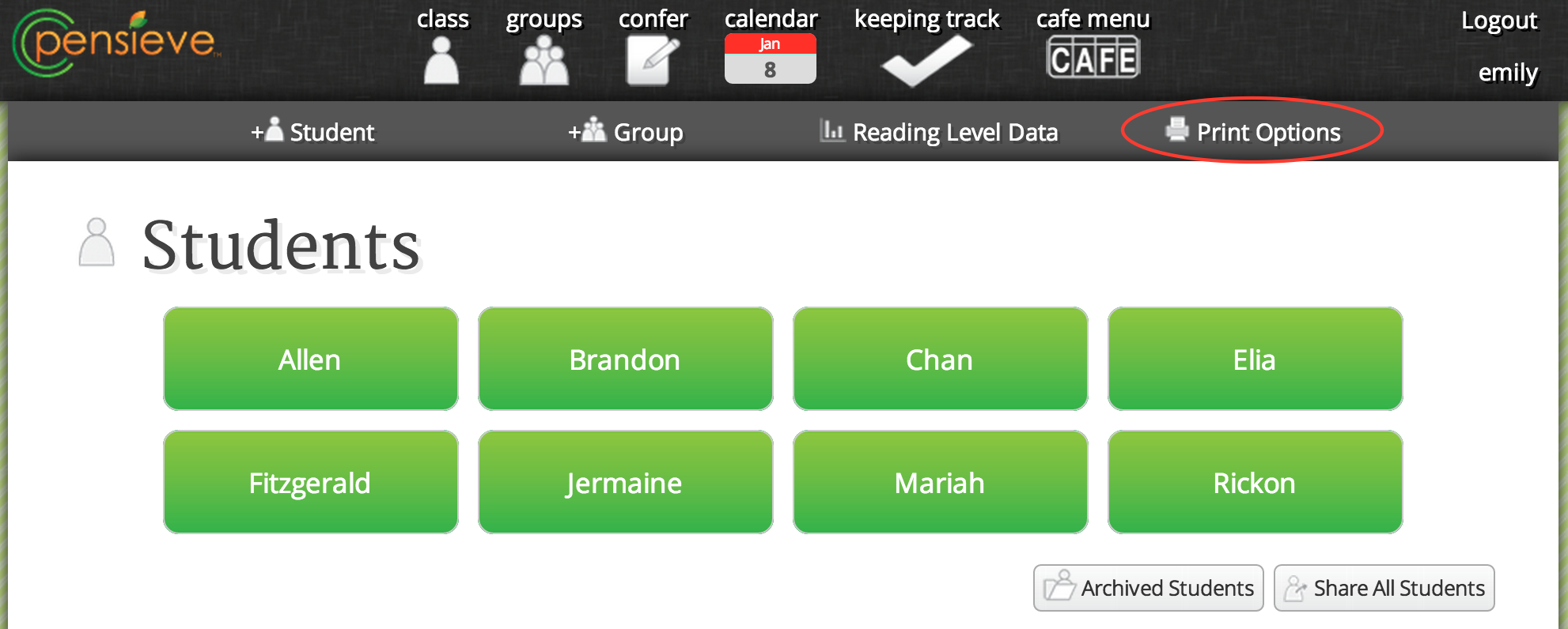 Click Print Options