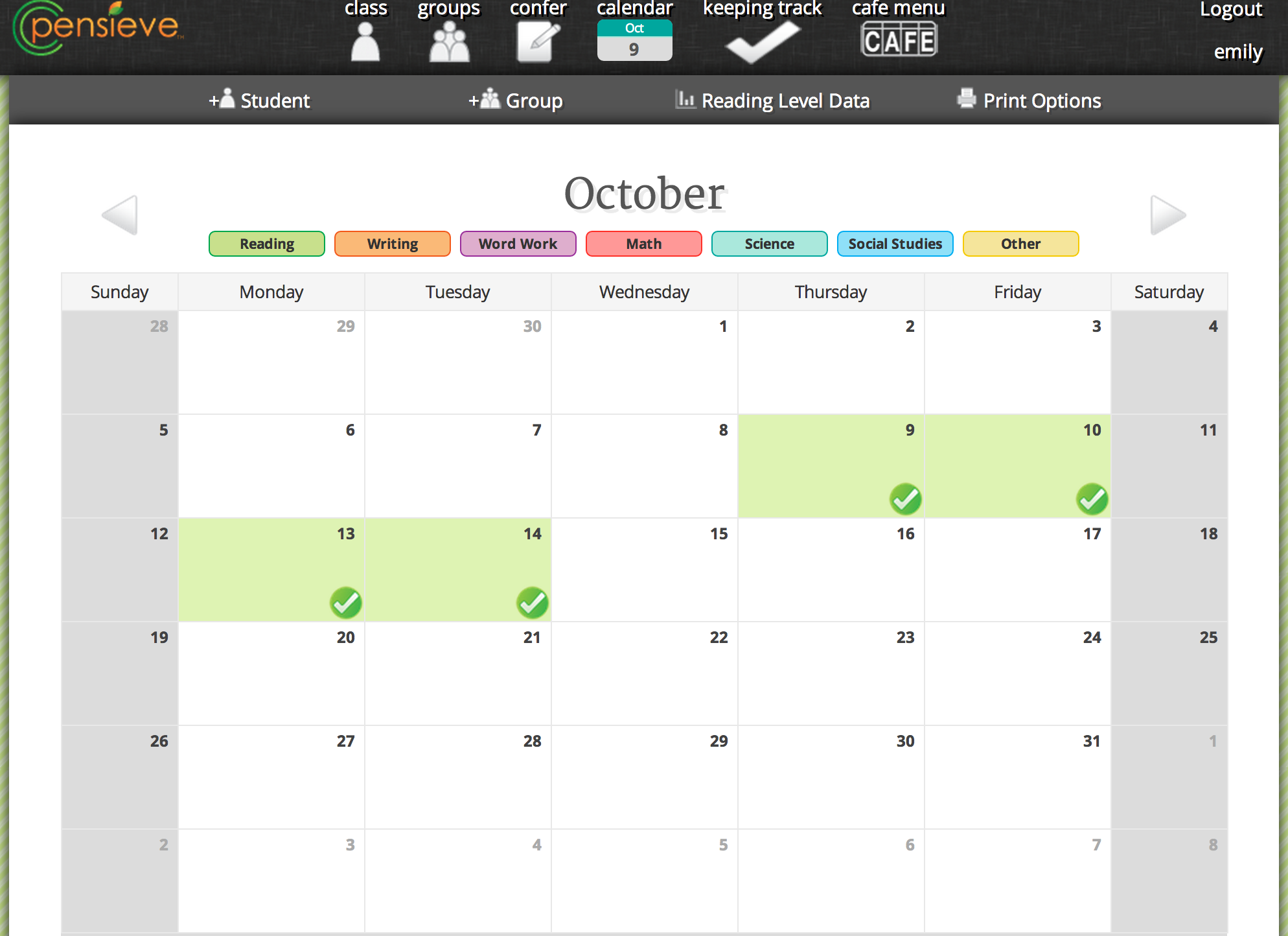 Select Calendar Dates